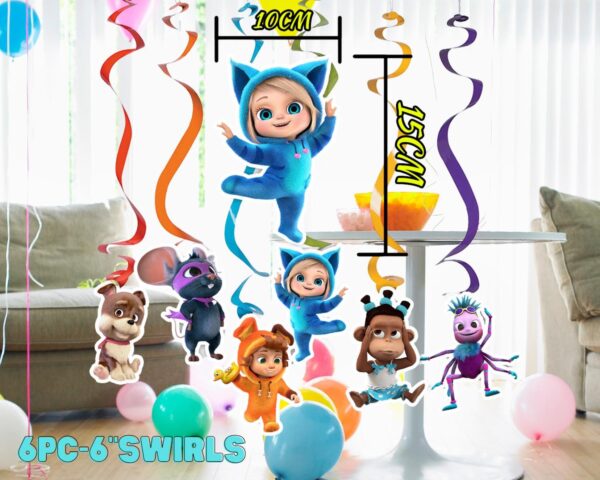 Dave and Ava Decorations (Hanging Swirls) - 6PC