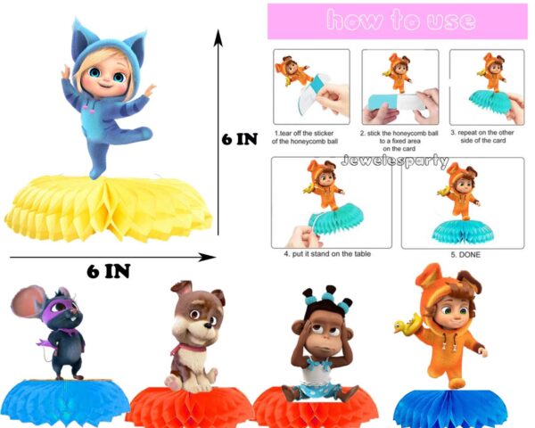 Dave and Ava Decorations (Honeycomb) - 6PC