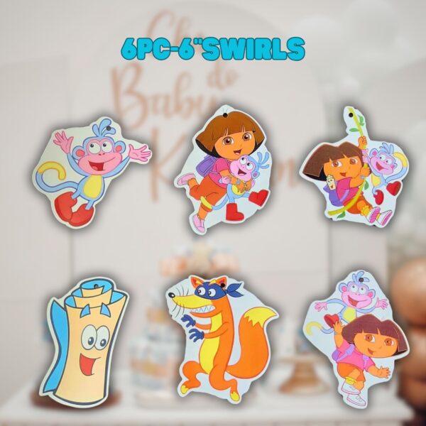Dora the Explorer Decorations (Hanging Swirls) - 6PC - Image 3