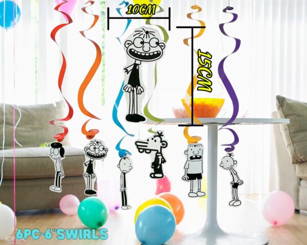 Diary of a Wimpy Kid Decorations (Hanging Swirls) - 6PC - Image 2